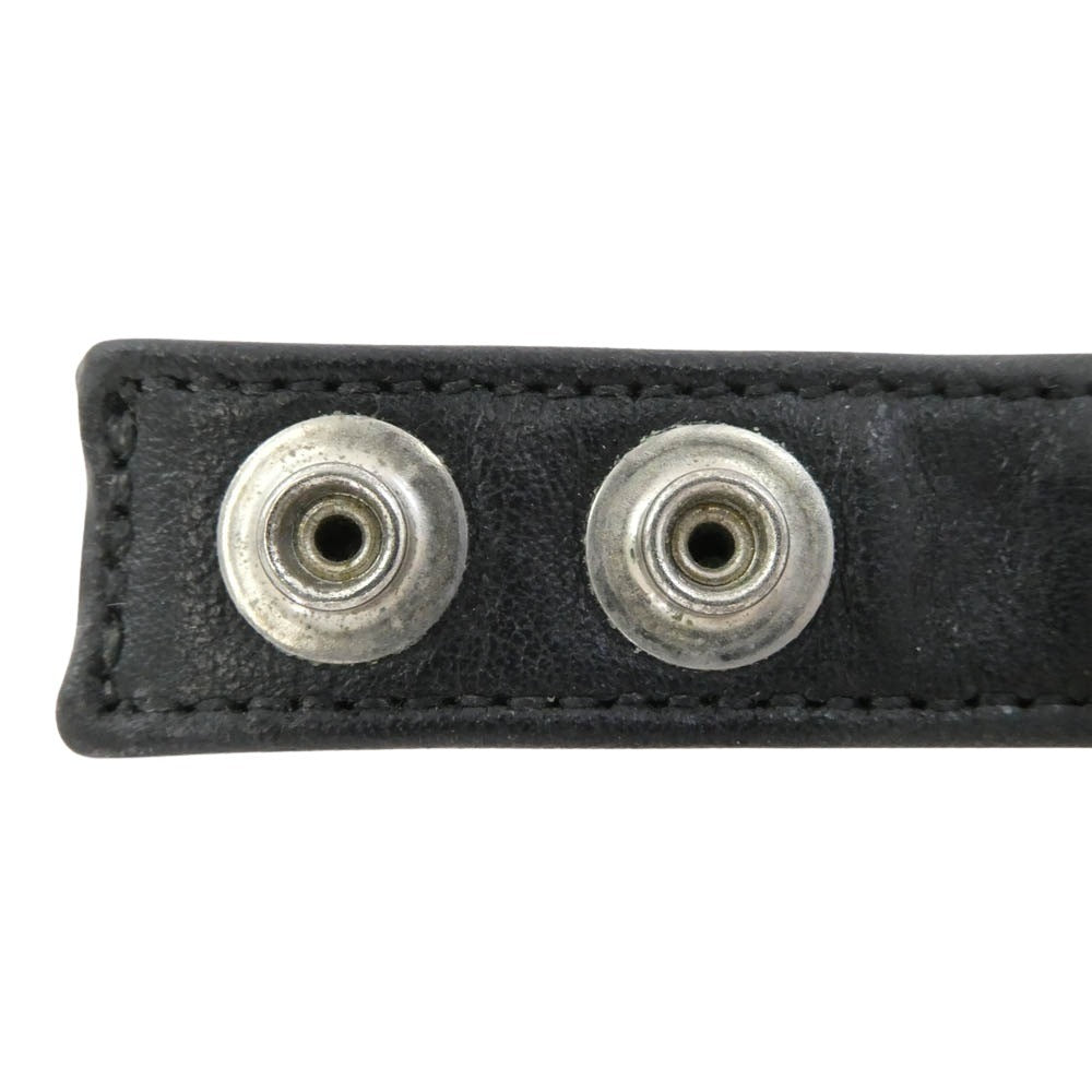 CHROME HEARTS クロムハーツ（原本無） 3BTN 2SNP クロスボール 3ボタン2スナップ レザーブレスレット ブラック系 シルバー系【中古】