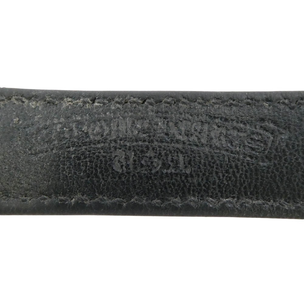 CHROME HEARTS クロムハーツ（原本無） 3BTN 2SNP クロスボール 3ボタン2スナップ レザーブレスレット ブラック系 シルバー系【中古】