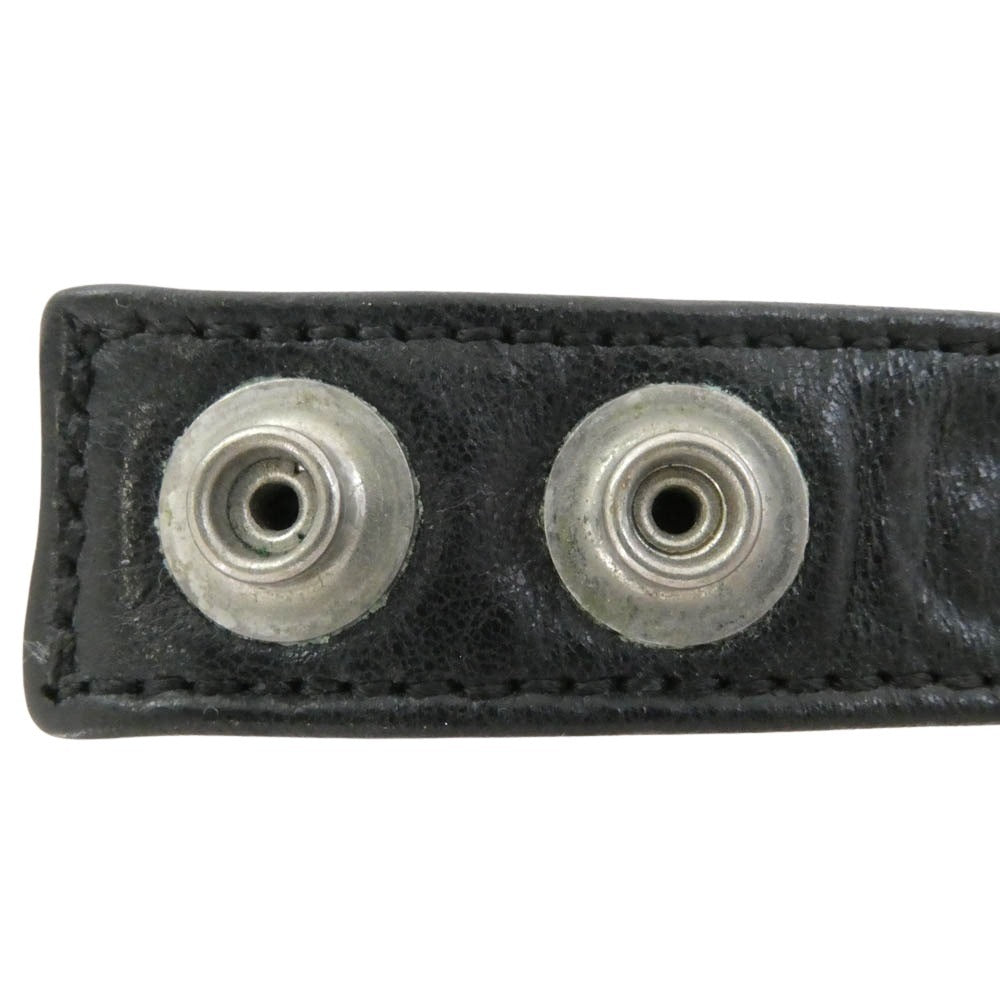 CHROME HEARTS クロムハーツ（原本無） 3BTN 2SNP クロスボール 3ボタン2スナップ レザーブレスレット ブラック系 シルバー系【中古】