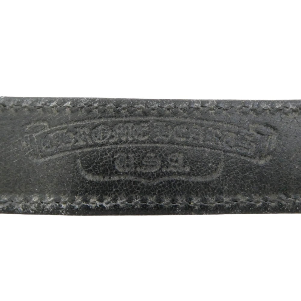 CHROME HEARTS クロムハーツ（原本無） 3BTN 2SNP クロスボール 3ボタン2スナップ レザーブレスレット ブラック系 シルバー系【中古】