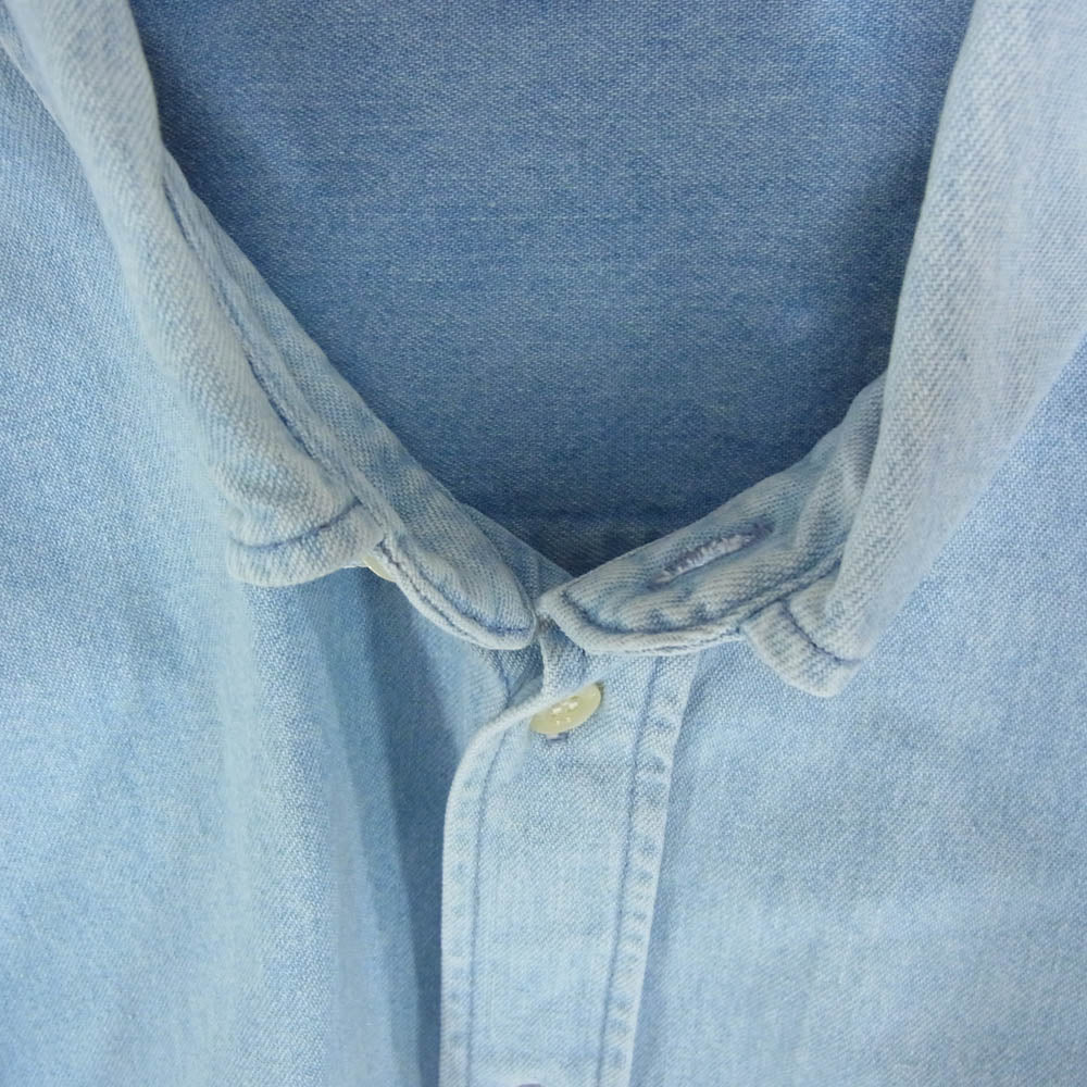 BALENCIAGA バレンシアガ 19SS 557573 TYE24 Back Logo Denim Shirt バックロゴ オーバーサイズ 長袖 デニム シャツ インディゴブルー系 37【中古】