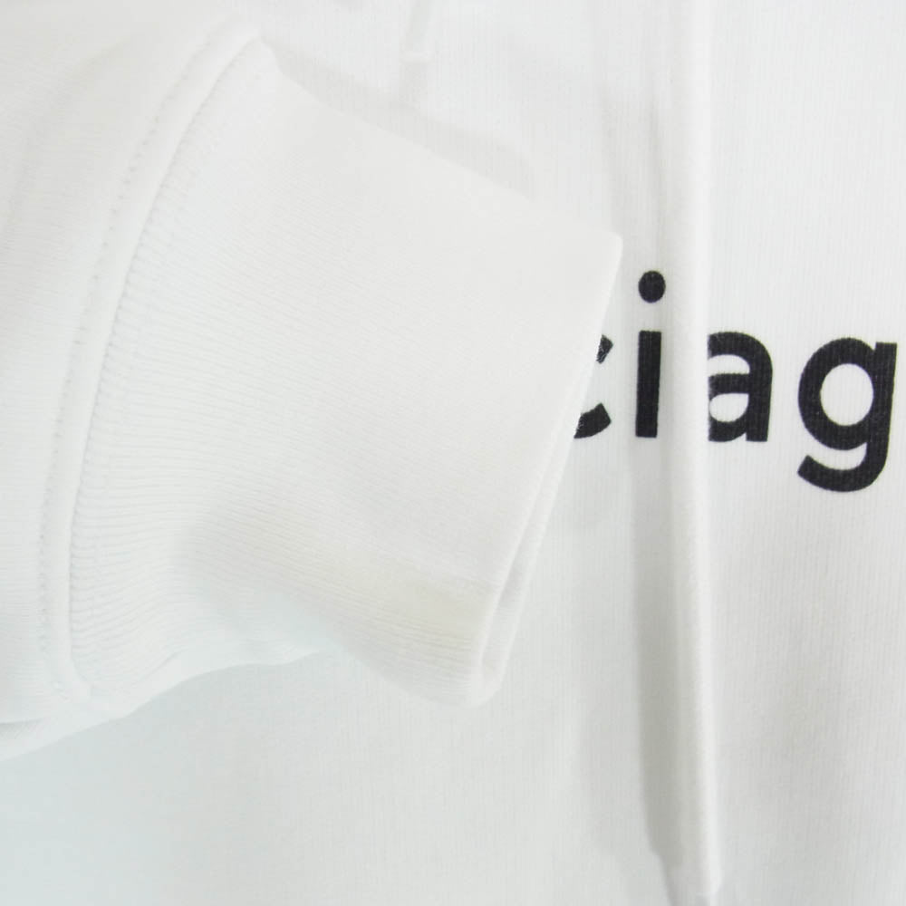 BALENCIAGA バレンシアガ 20AW 578135 TIV55 MEDIUM FIT HOODIE プリント コピーライトロゴ オーバーサイズ スウェット パーカー フーディー ホワイト系 XS【中古】