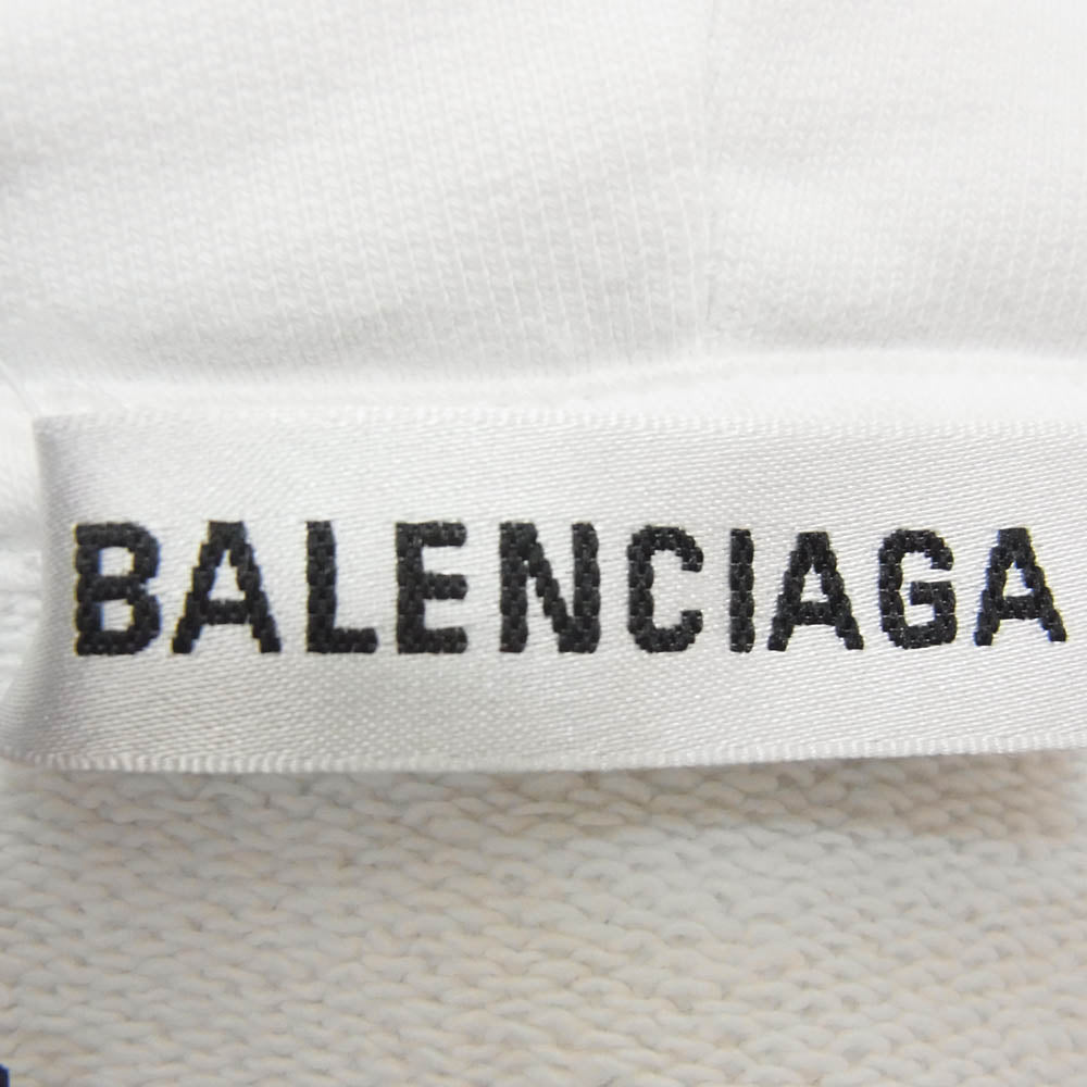 BALENCIAGA バレンシアガ 20AW 578135 TIV55 MEDIUM FIT HOODIE プリント コピーライトロゴ オーバーサイズ スウェット パーカー フーディー ホワイト系 XS【中古】