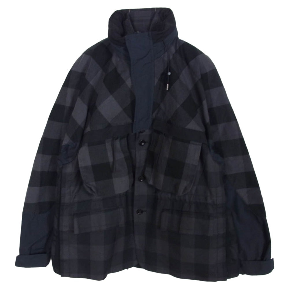 Sacai サカイ 22SS 22-02698M バッファローチェック ブルゾン ジャケット ブラック系 2【中古】