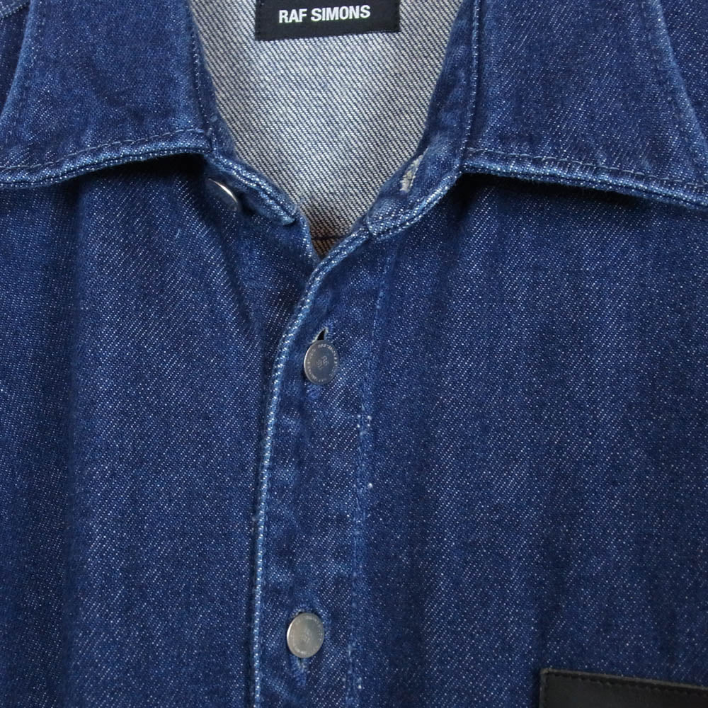 RAF SIMONS ラフシモンズ 17SS 10032-00044 CARRY OVER DENIM SHIRT ロゴパッチ デニムシャツ インディゴブルー系 M【中古】