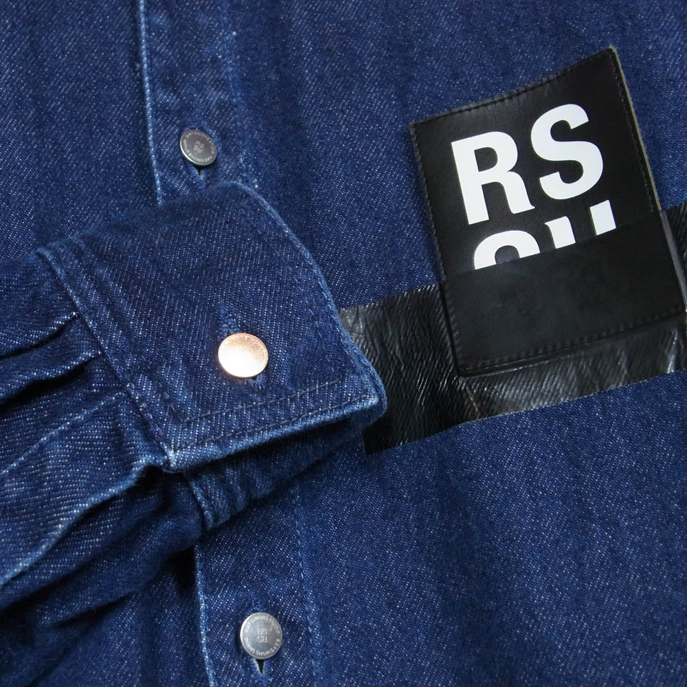RAF SIMONS ラフシモンズ 17SS 10032-00044 CARRY OVER DENIM SHIRT ロゴパッチ デニムシャツ インディゴブルー系 M【中古】