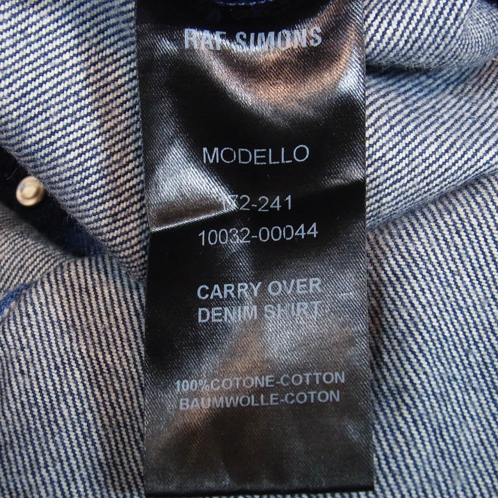 RAF SIMONS ラフシモンズ 17SS 10032-00044 CARRY OVER DENIM SHIRT ロゴパッチ デニムシャツ インディゴブルー系 M【中古】