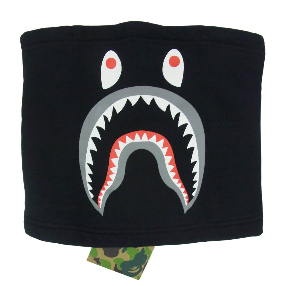 A BATHING APE アベイシングエイプ 1E70182044 SHARK NECK WARMER シャーク ネックウォーマー ブラック系 F【新古品】【未使用】【中古】