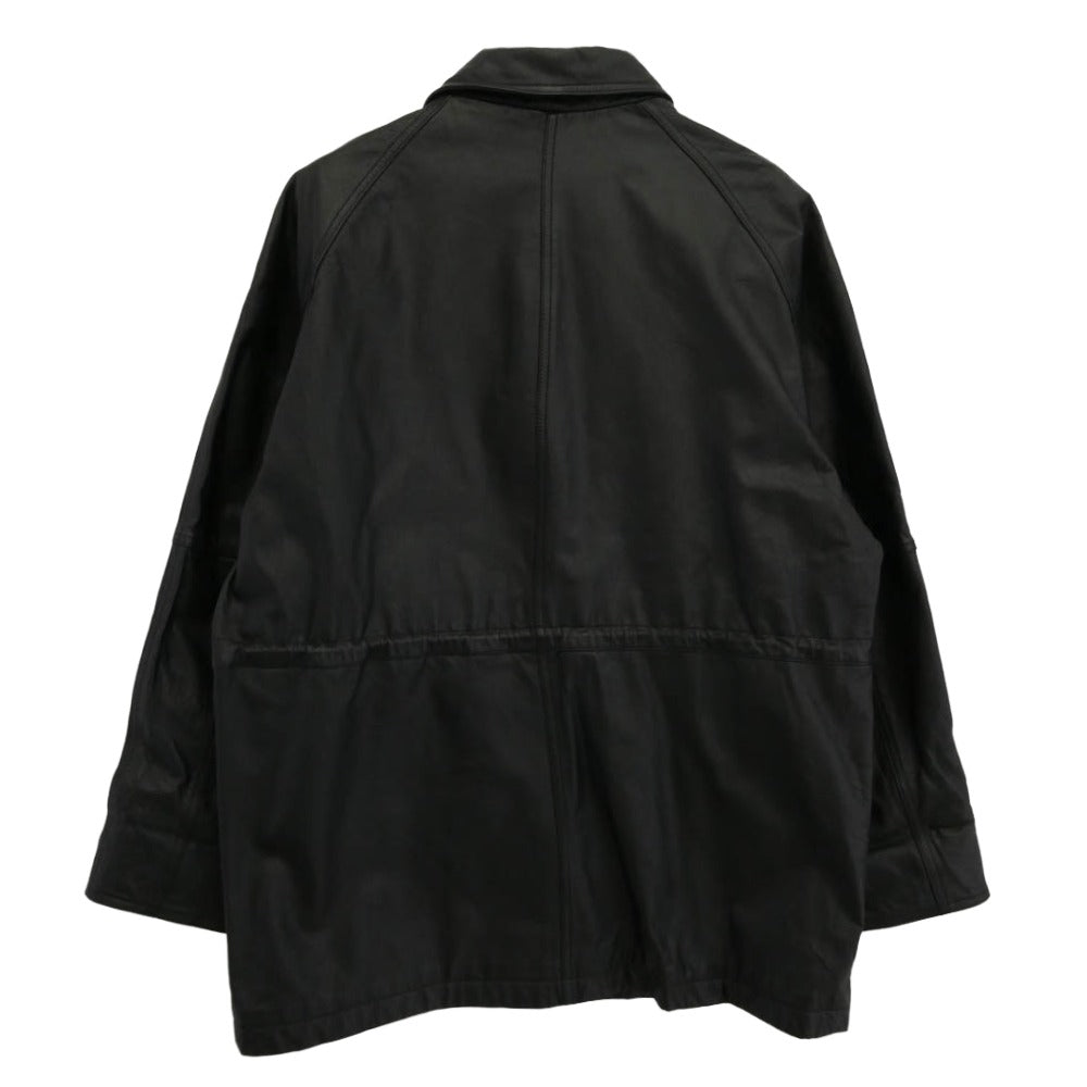 エーエスレザーウェア AS LEATHER WEAR 牛革 レザー カーコート ジャケット ブラック系 M【中古】