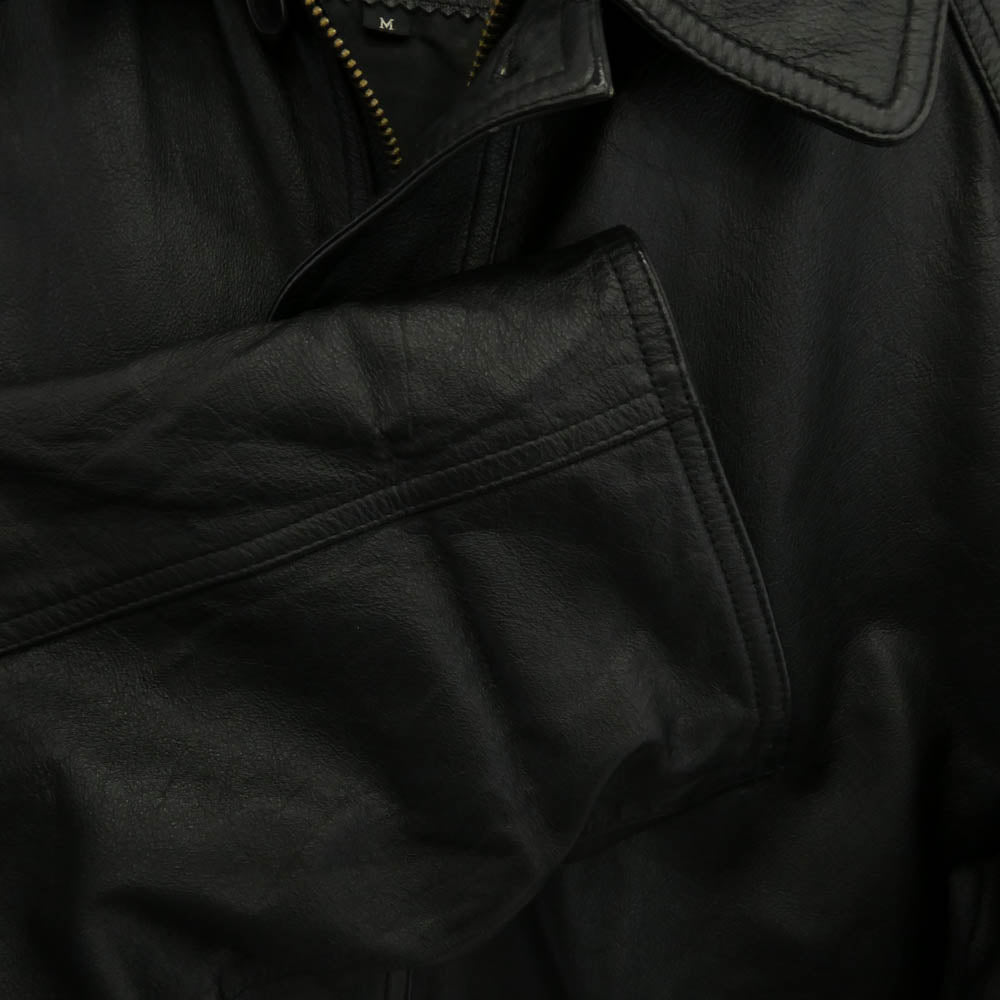 エーエスレザーウェア AS LEATHER WEAR 牛革 レザー カーコート ジャケット ブラック系 M【中古】