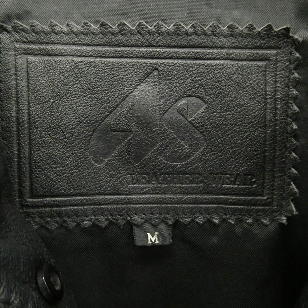 エーエスレザーウェア AS LEATHER WEAR 牛革 レザー カーコート ジャケット ブラック系 M【中古】