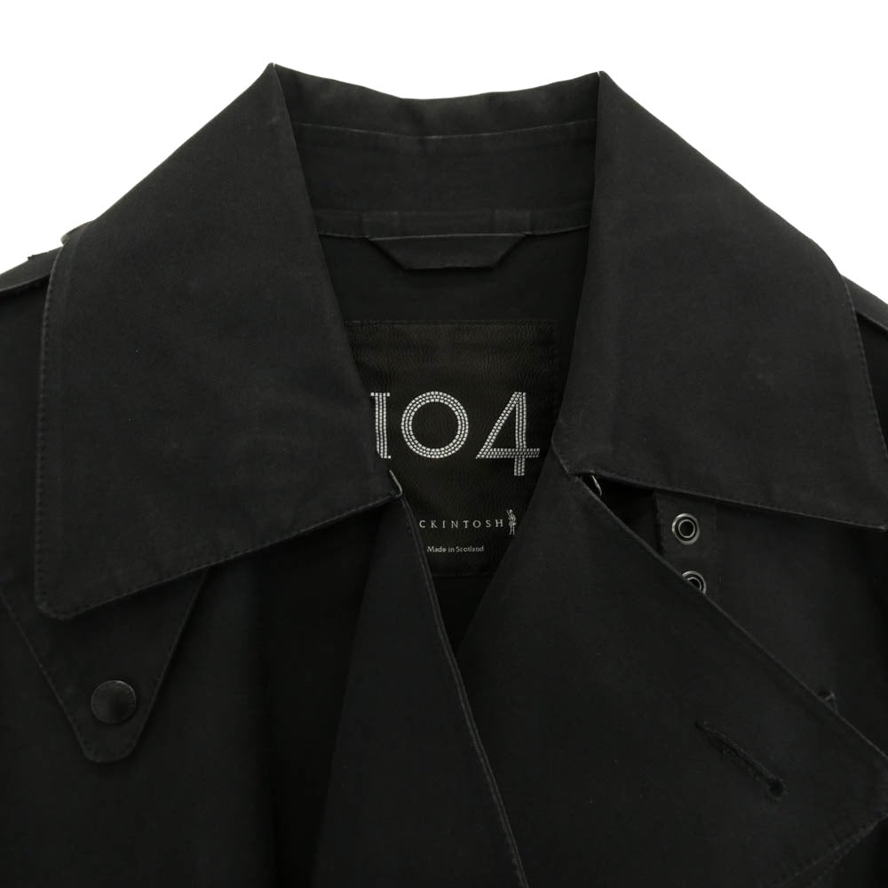 Mackintosh マッキントッシュ 英国製 104シリーズ モーターサイクル ゴム引き コート ジャケット ブラック系 38【中古】