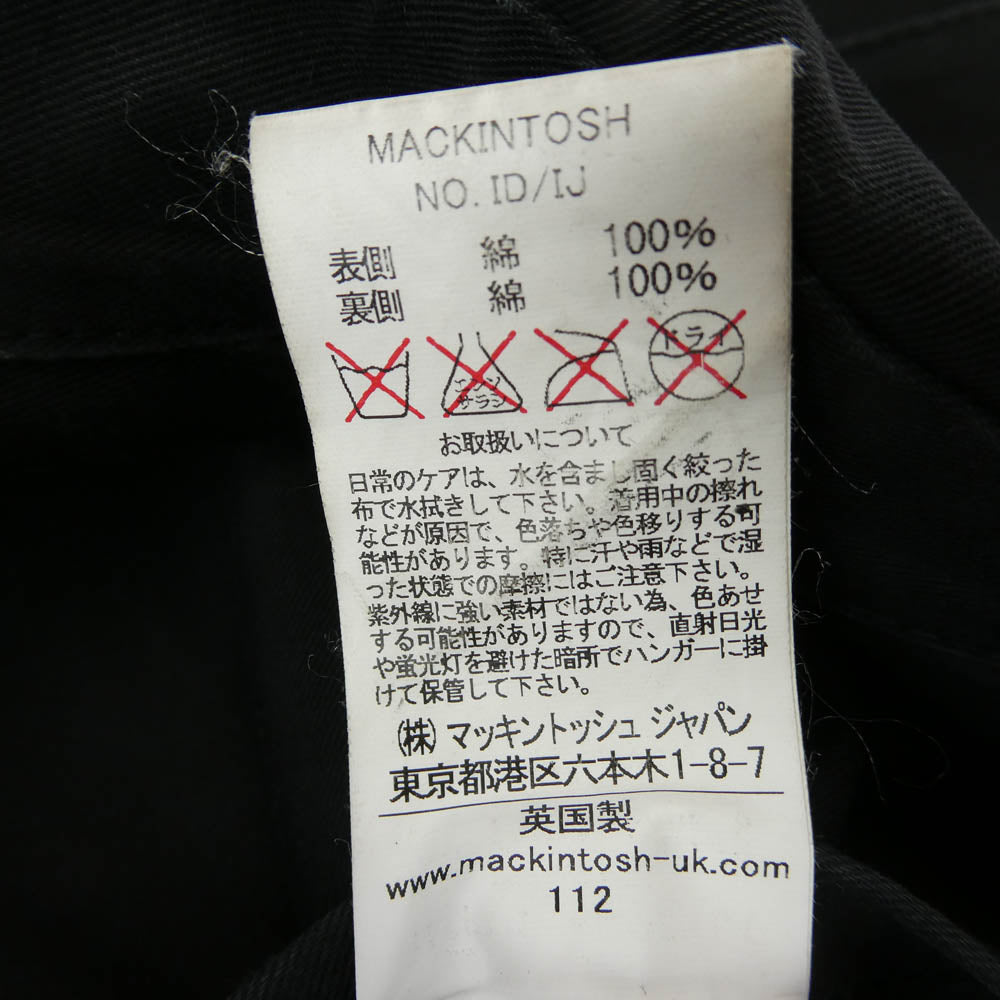 Mackintosh マッキントッシュ 英国製 104シリーズ モーターサイクル ゴム引き コート ジャケット ブラック系 38【中古】