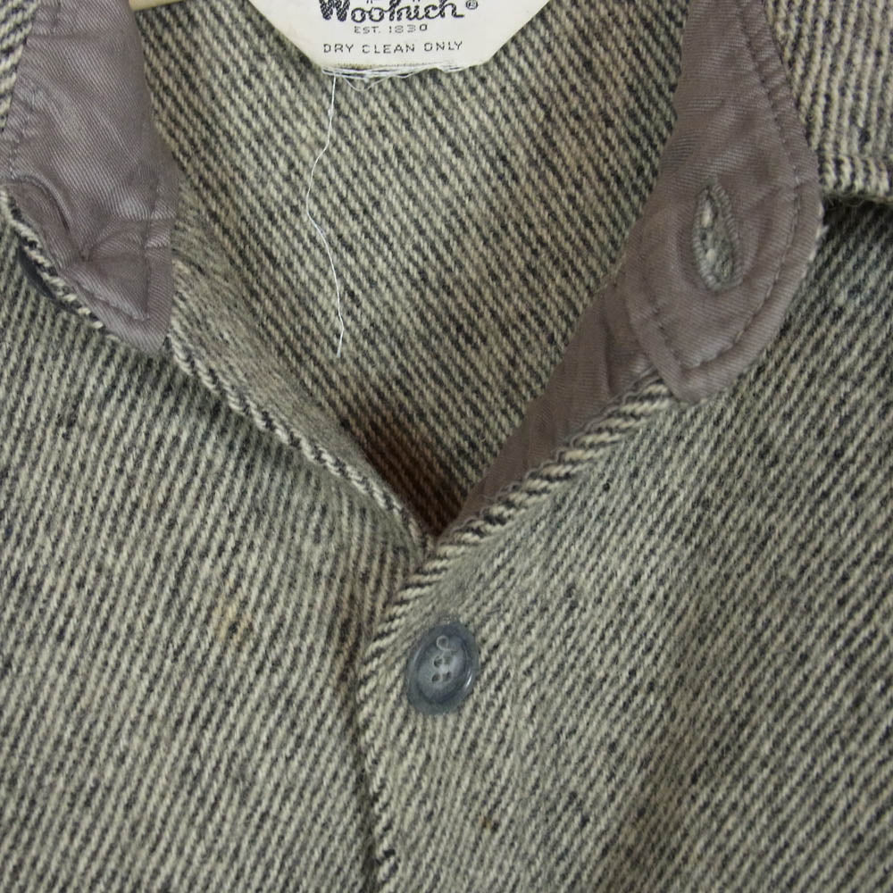 WOOLRICH ウールリッチ 60s～70s 白タグ ウール 長袖 シャツ ブラック系 M【中古】