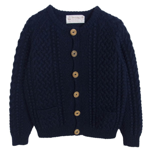 INVERALLAN インバーアラン 4A GOLFER 茶タグ ハンドニット カーディガン ネイビー系 表記なし【中古】