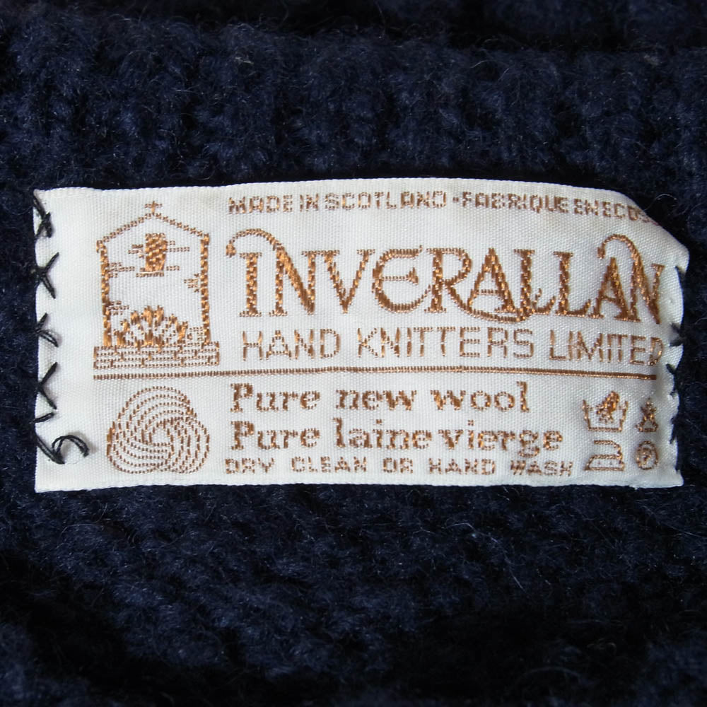 INVERALLAN インバーアラン 4A GOLFER 茶タグ ハンドニット カーディガン ネイビー系 表記なし【中古】