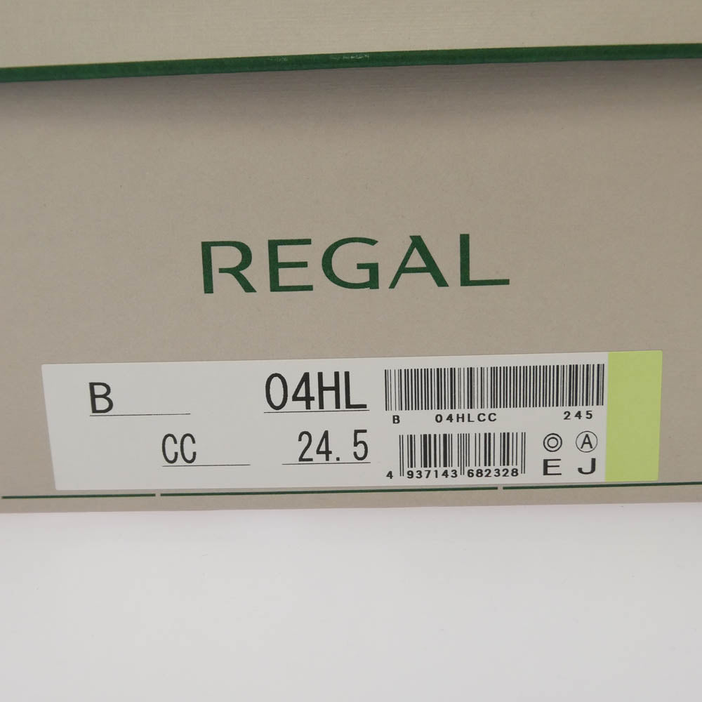REGAL リーガル 04HLCC EARTH GRIP プレーントウ レザー ドレス シューズ ブラック系 24.5cm【中古】