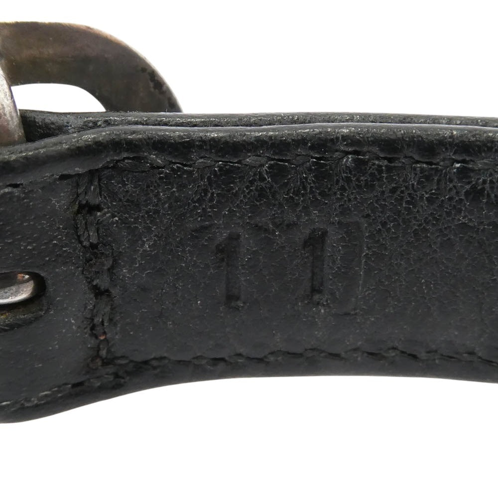 CHROME HEARTS クロムハーツ（原本無） GUNSLINGER ガンスリンガー スクロールラベル レザー ブレスレット ブラック系 シルバー系 11【中古】