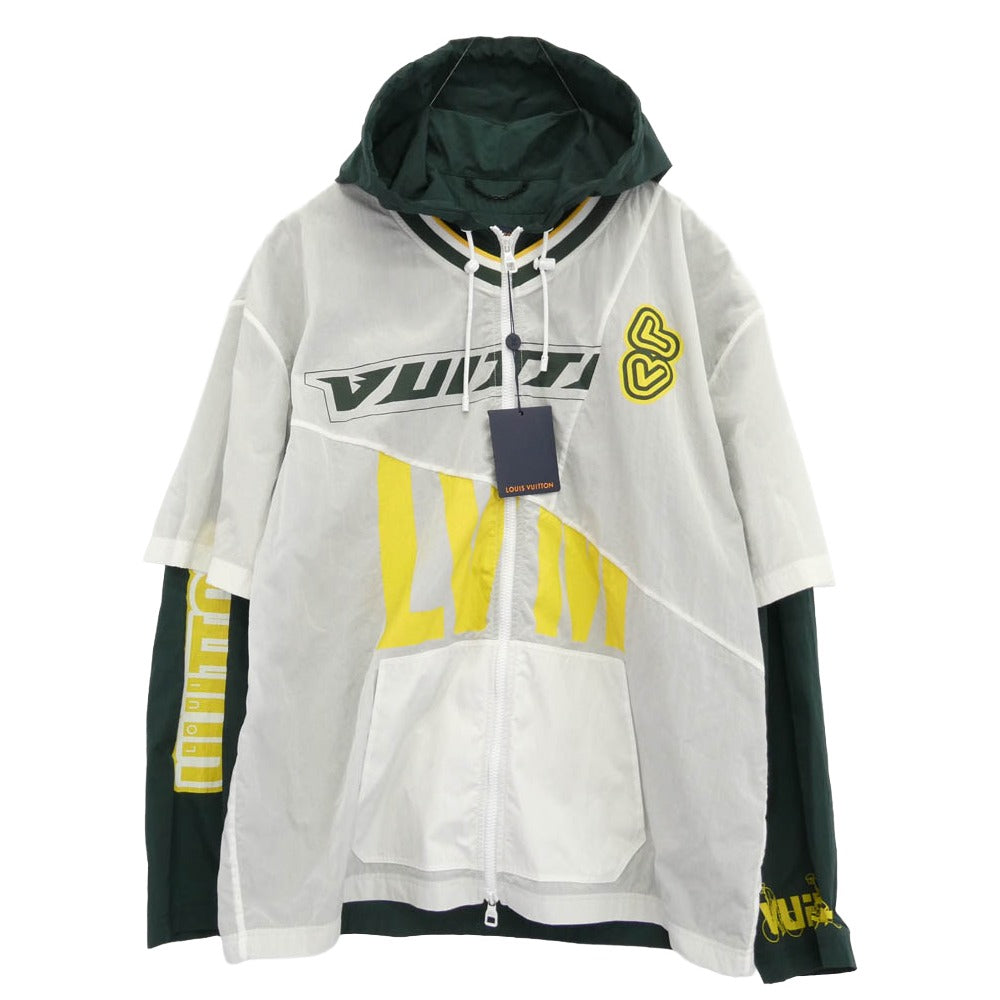 LOUIS VUITTON ルイ・ヴィトン 22AW ベースボール ジップパーカー ナイロン ジャケット グリーン系 50【美品】【中古】