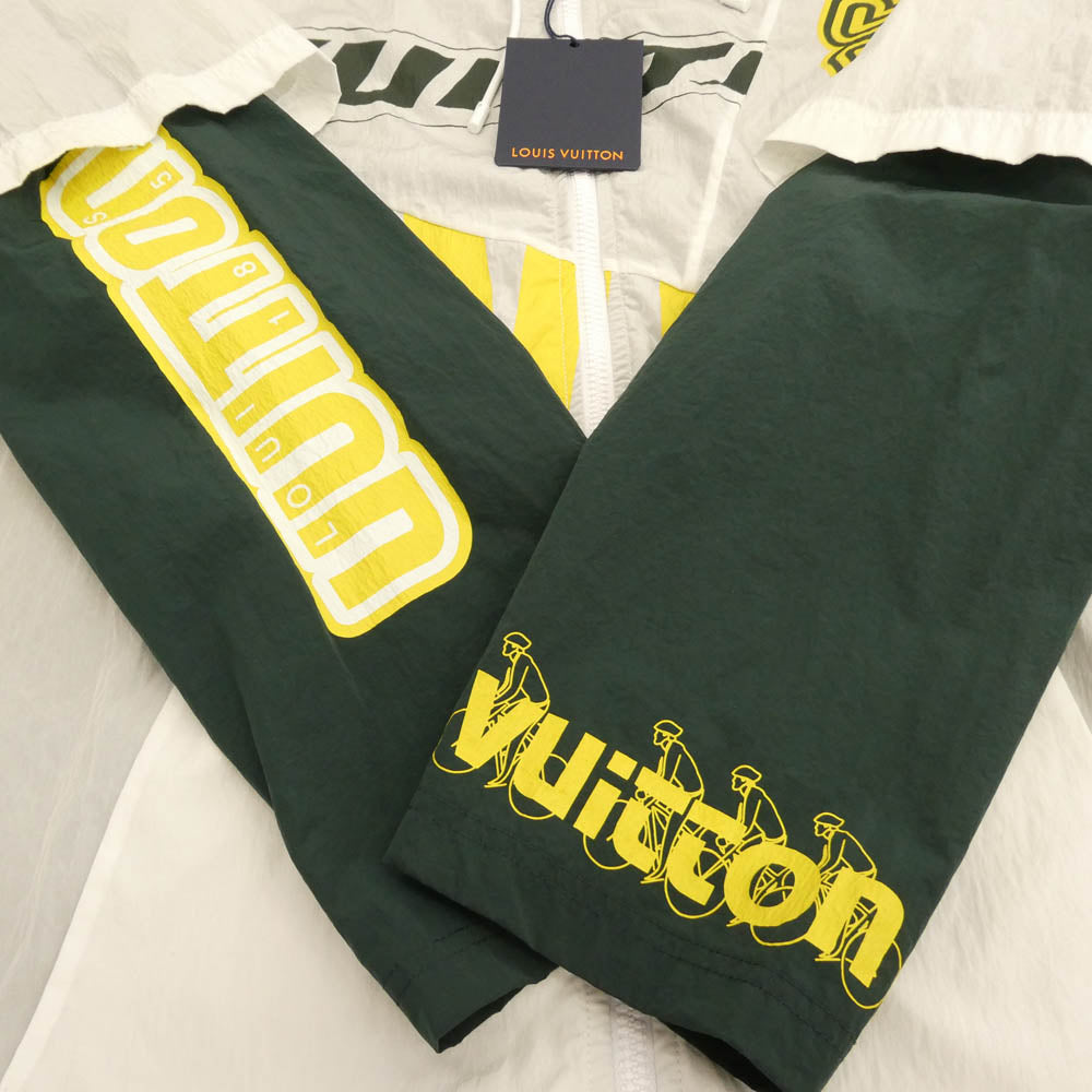 LOUIS VUITTON ルイ・ヴィトン 22AW ベースボール ジップパーカー ナイロン ジャケット グリーン系 50【美品】【中古】