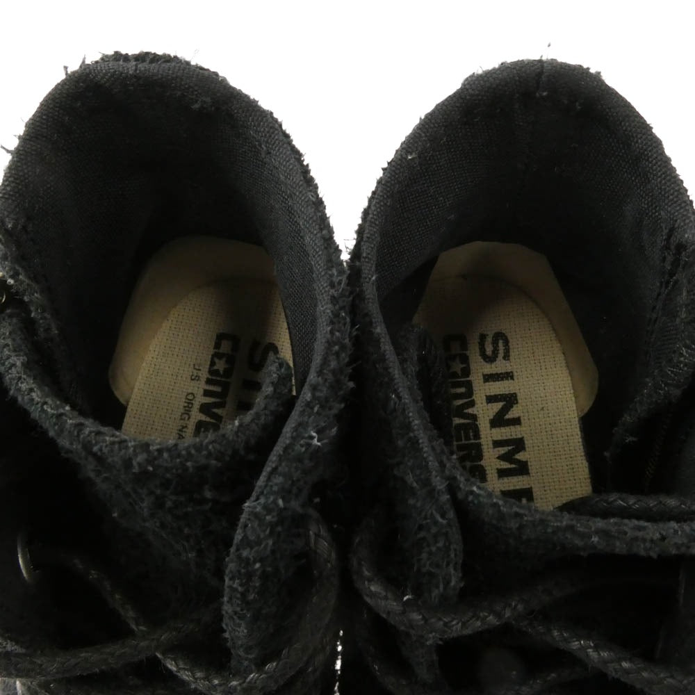 CONVERSE コンバース 1SD239 x SINME シンメ ALL STAR US Z HI サイドジップ ハイカット スニーカー ブラック系 24.5cm【中古】