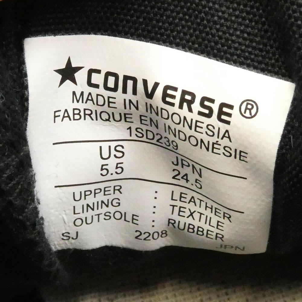 CONVERSE コンバース 1SD239 x SINME シンメ ALL STAR US Z HI サイドジップ ハイカット スニーカー ブラック系 24.5cm【中古】