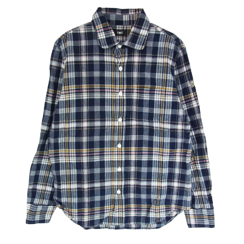 TMT ティーエムティー 23SS TSH-S23SP05 MADRAS CHECK SHIRTS マドラス チェック 長袖 シャツ ネイビー系 L【中古】