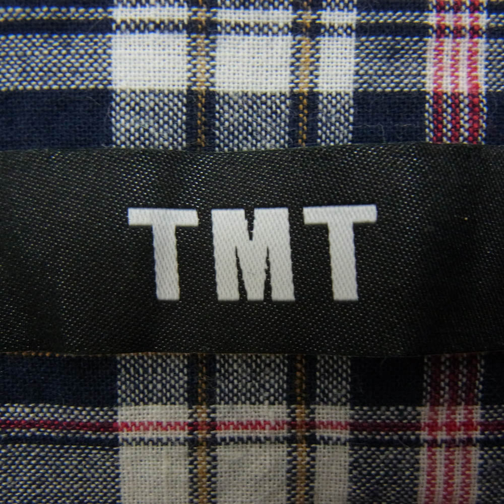 TMT ティーエムティー 23SS TSH-S23SP05 MADRAS CHECK SHIRTS マドラス チェック 長袖 シャツ ネイビー系 L【中古】