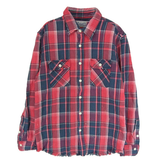 TMT ティーエムティー 22AW TSH-F2203 VINTAGE W-FACE PLAID SHIRTS チェック ネル 長袖 シャツ レッド系 L【中古】