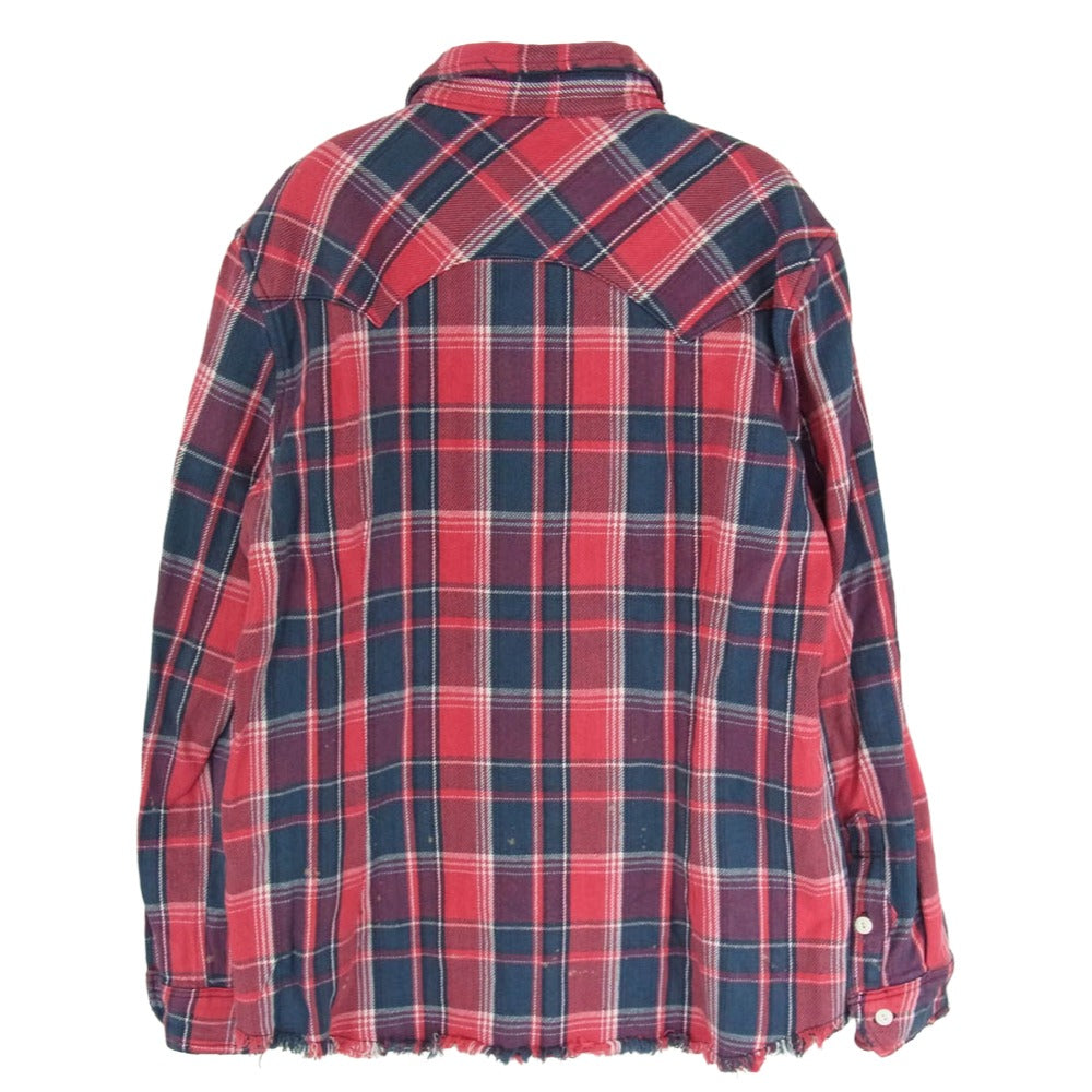 TMT ティーエムティー 22AW TSH-F2203 VINTAGE W-FACE PLAID SHIRTS チェック ネル 長袖 シャツ レッド系 L【中古】