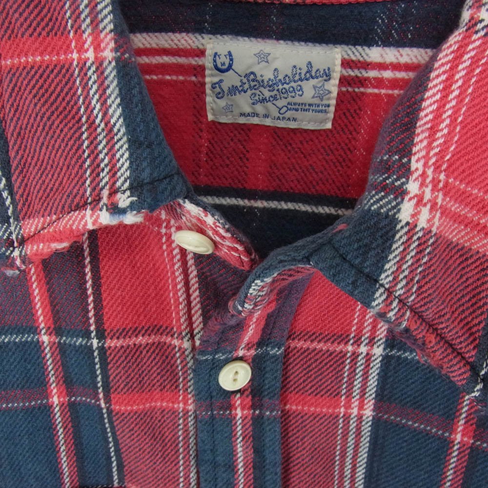 TMT ティーエムティー 22AW TSH-F2203 VINTAGE W-FACE PLAID SHIRTS チェック ネル 長袖 シャツ レッド系 L【中古】