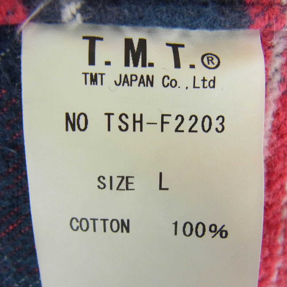 TMT ティーエムティー 22AW TSH-F2203 VINTAGE W-FACE PLAID SHIRTS チェック ネル 長袖 シャツ レッド系 L【中古】