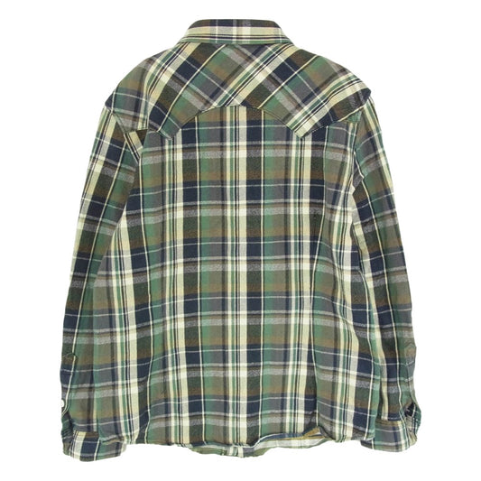 TMT ティーエムティー 22AW TSH-F2202 コットン チェック ネル 長袖 シャツ グリーン系 L【中古】