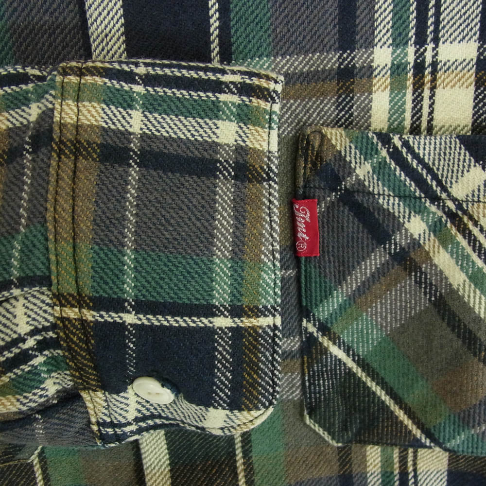 TMT ティーエムティー 22AW TSH-F2202 コットン チェック ネル 長袖 シャツ グリーン系 L【中古】