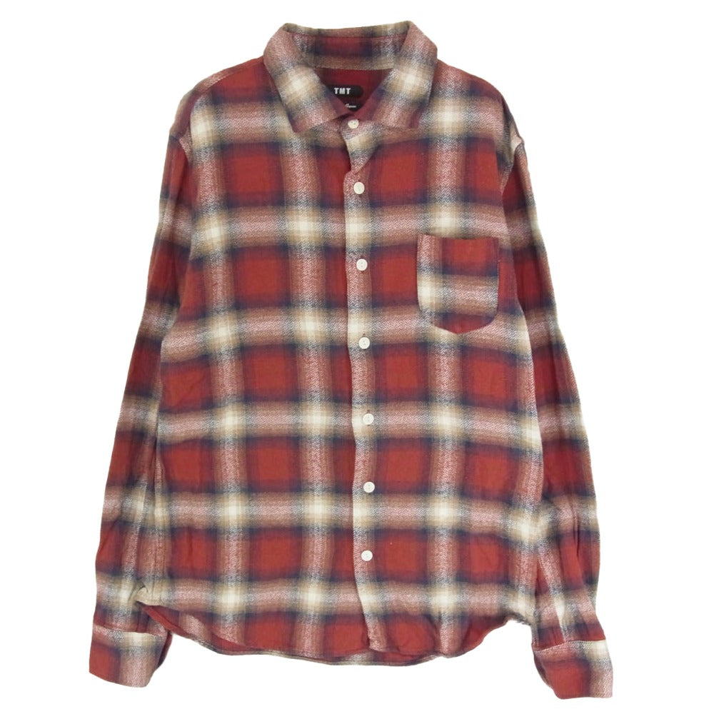 TMT ティーエムティー 20AW TSH-F2004 HERRINGBONE OMBRE PLAID SHIRTS 長袖 シャツ レッド系 L【中古】