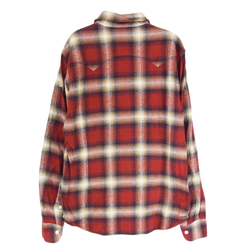 TMT ティーエムティー 20AW TSH-F2004 HERRINGBONE OMBRE PLAID SHIRTS 長袖 シャツ レッド系 L【中古】