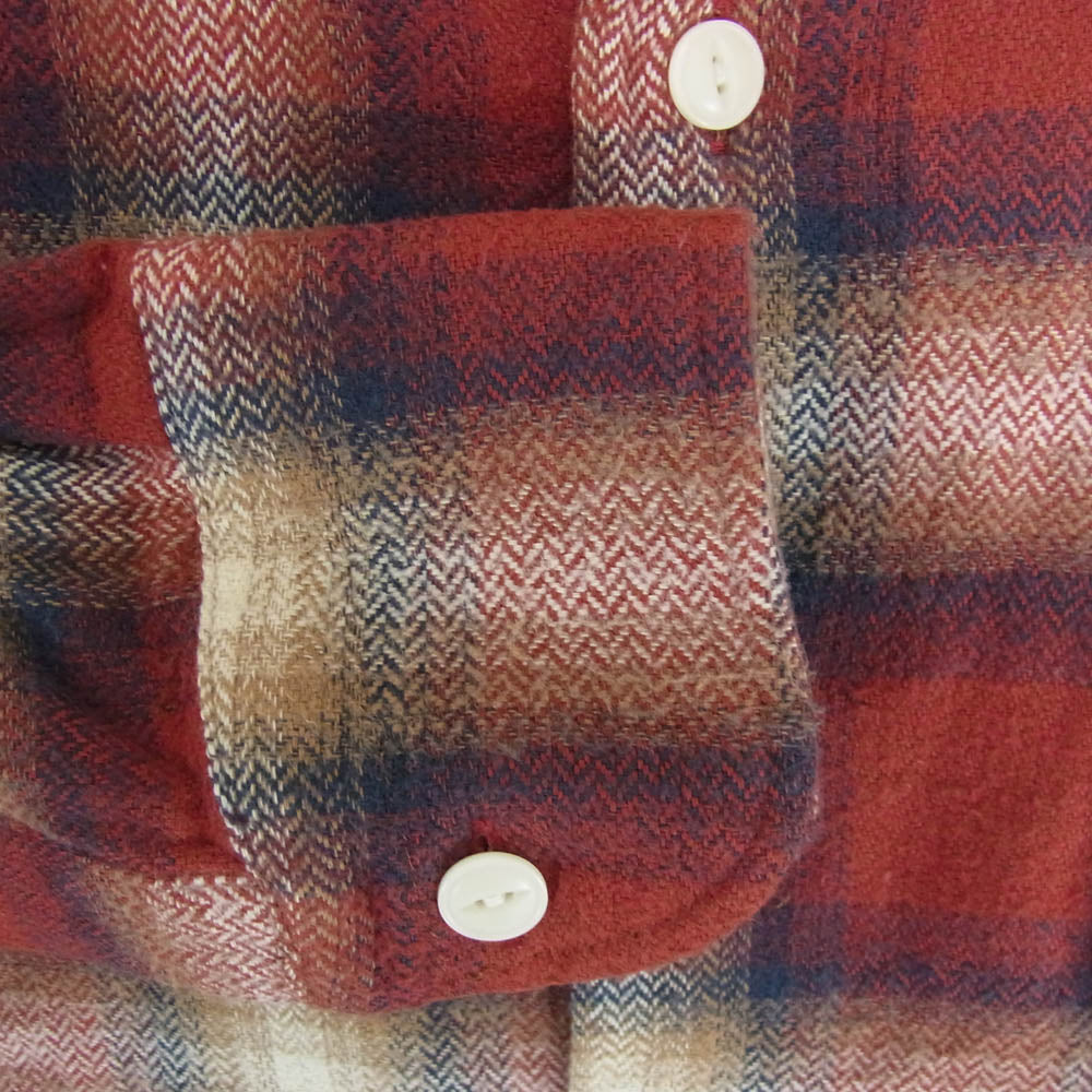 TMT ティーエムティー 20AW TSH-F2004 HERRINGBONE OMBRE PLAID SHIRTS 長袖 シャツ レッド系 L【中古】