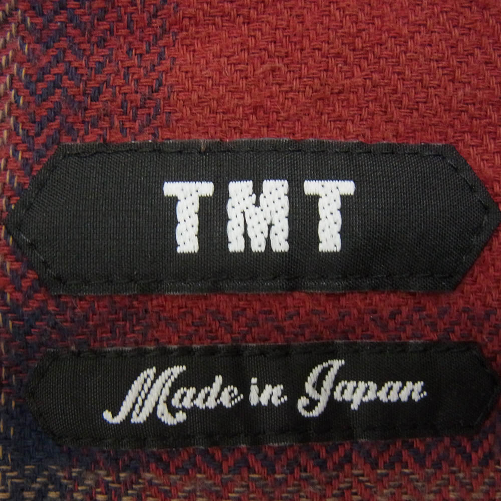 TMT ティーエムティー 20AW TSH-F2004 HERRINGBONE OMBRE PLAID SHIRTS 長袖 シャツ レッド系 L【中古】