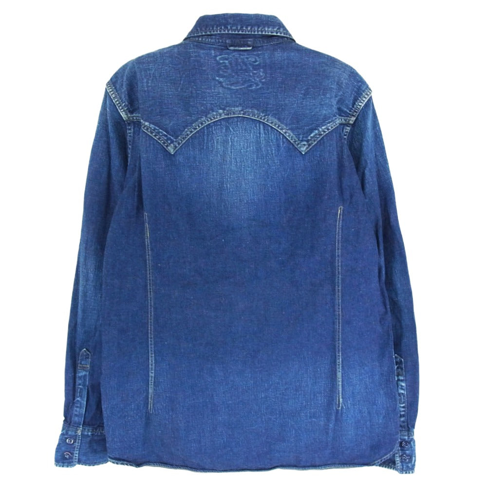TMT ティーエムティー 15SS TSH-S1502 L/SL REGULAR DENIM BD SHIRT デニム ボタンダウン 長袖 シャツ インディゴブルー系 L【中古】