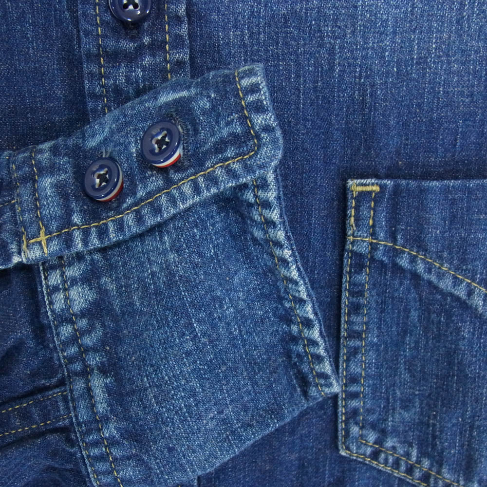 TMT ティーエムティー 15SS TSH-S1502 L/SL REGULAR DENIM BD SHIRT デニム ボタンダウン 長袖 シャツ インディゴブルー系 L【中古】