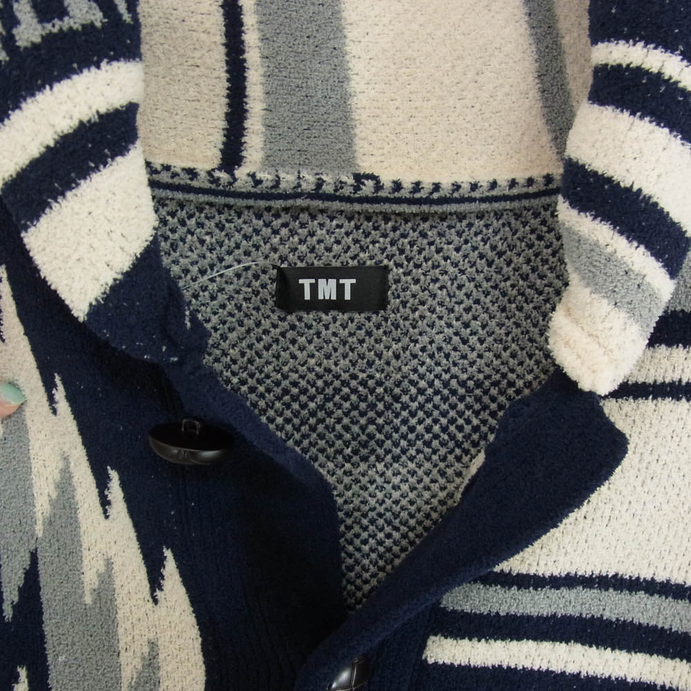 TMT ティーエムティー 24AW TKN-F2401 NATIVE KNIT CARDIGAN ネイティブ ニット カーディガン ネイビー系 L【中古】