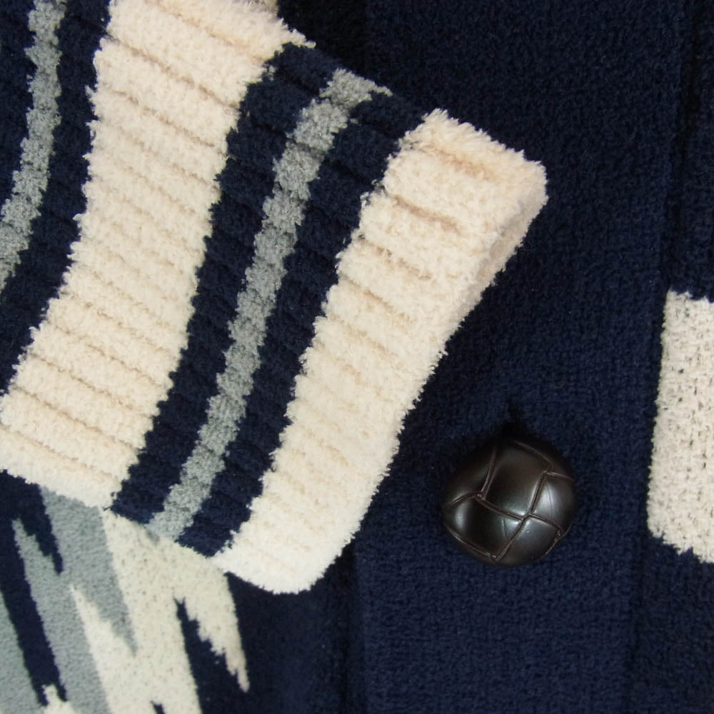 TMT ティーエムティー 24AW TKN-F2401 NATIVE KNIT CARDIGAN ネイティブ ニット カーディガン ネイビー系 L【中古】