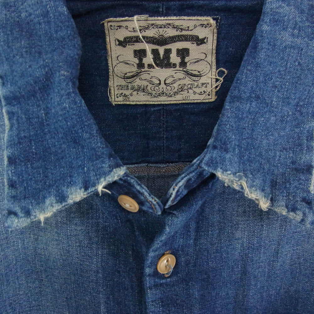 TMT ティーエムティー TSH-F2001 HQ DENIM SHIRTS デニム 長袖 シャツ インディゴブルー系 L【中古】