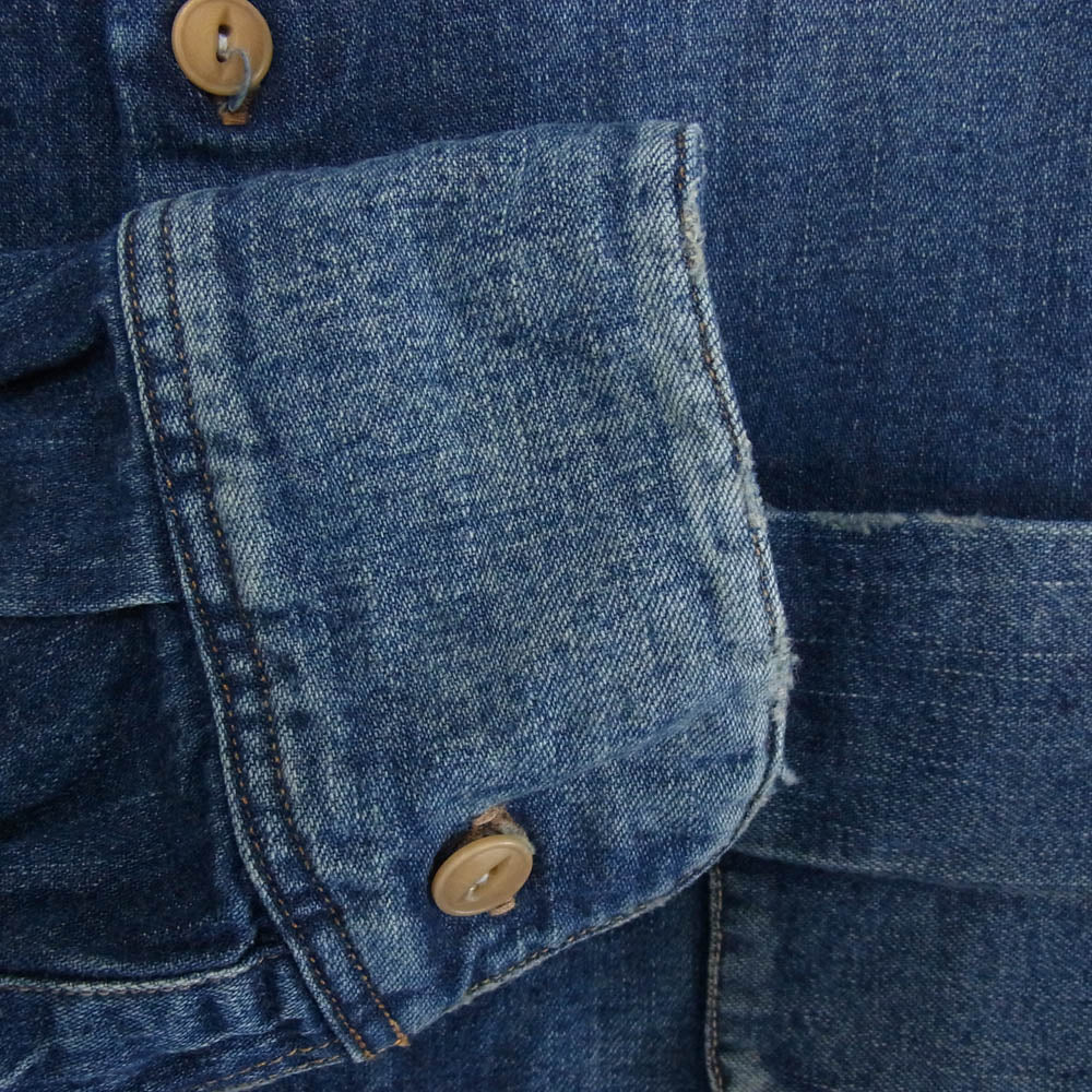 TMT ティーエムティー TSH-F2001 HQ DENIM SHIRTS デニム 長袖 シャツ インディゴブルー系 L【中古】