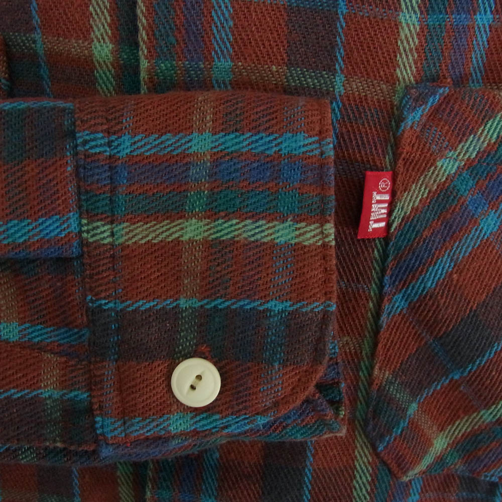 TMT ティーエムティー 23AW TSH-F2310 Heavy flannel Check Shirts ヘビー フランネル チェック 長袖 シャツ レッド系 L【中古】