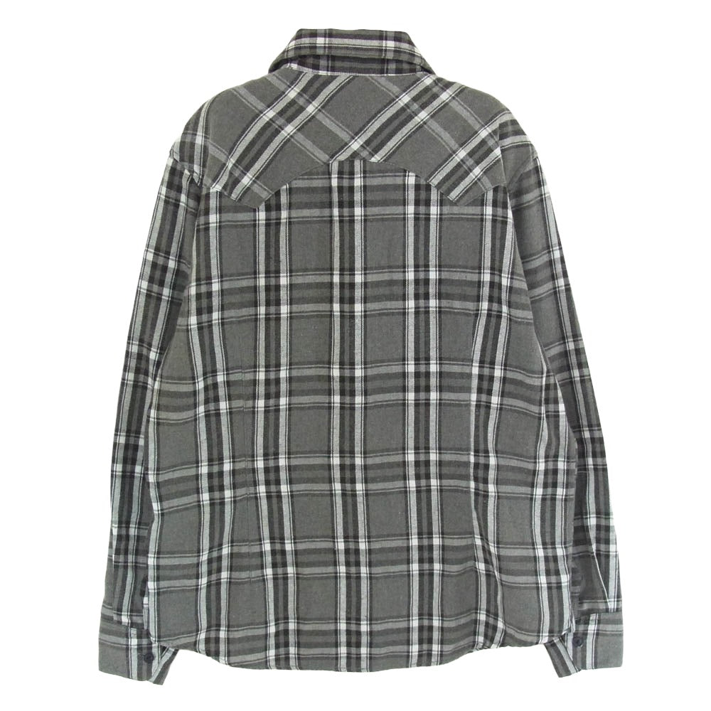 TMT ティーエムティー 23AW TSH-F2307 WOOLY PLAID SHIRTS ウーリー ワーク チェック 長袖 シャツ グレー系 L【中古】