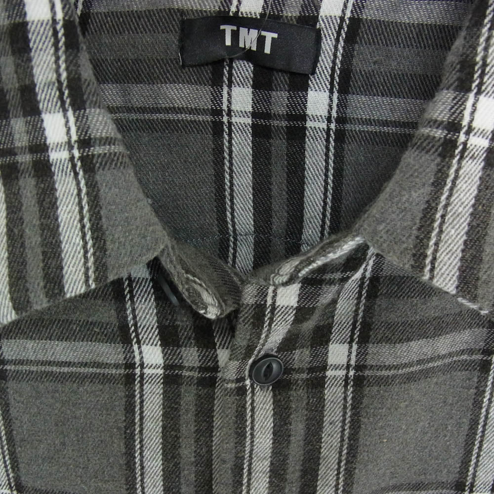 TMT ティーエムティー 23AW TSH-F2307 WOOLY PLAID SHIRTS ウーリー ワーク チェック 長袖 シャツ グレー系 L【中古】