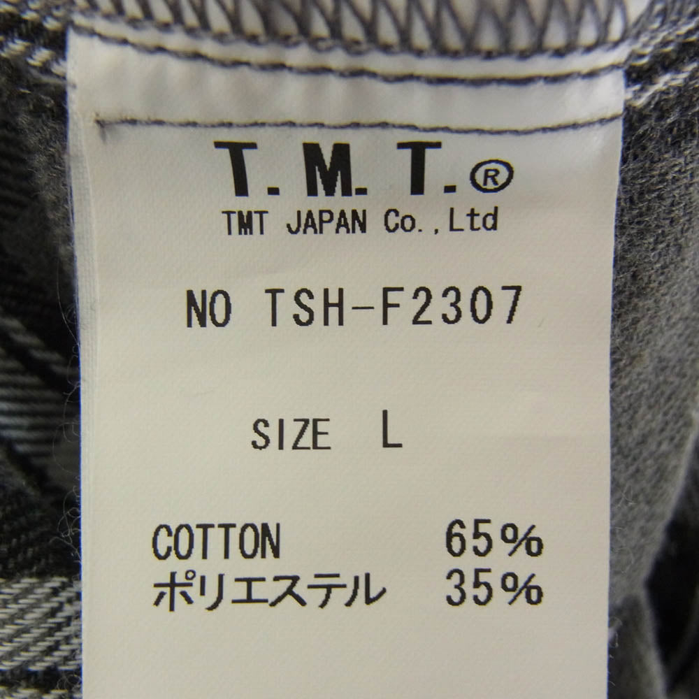 TMT ティーエムティー 23AW TSH-F2307 WOOLY PLAID SHIRTS ウーリー ワーク チェック 長袖 シャツ グレー系 L【中古】