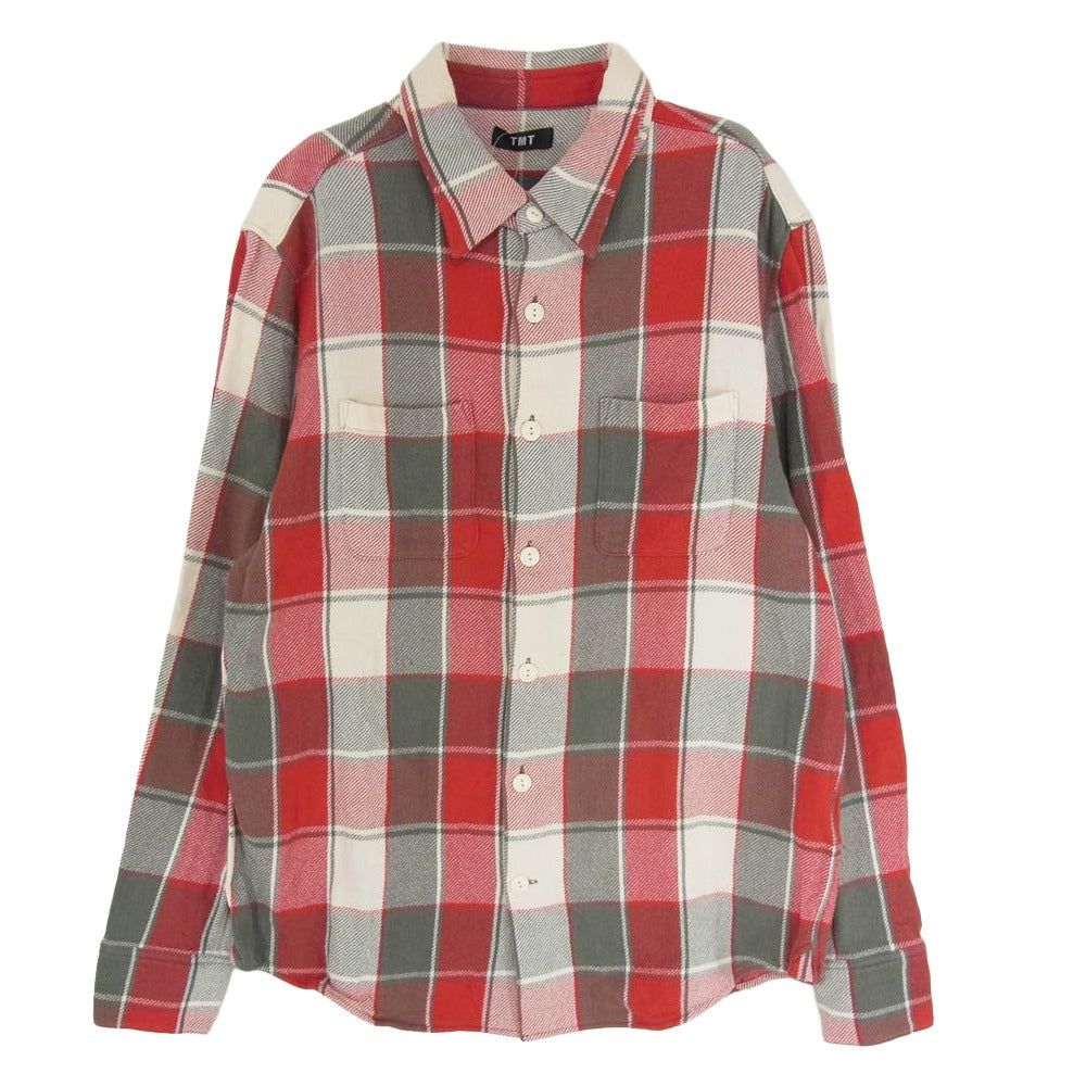 TMT ティーエムティー 24SS TSH-S2403 HEAVY TWILL PLAID SHIRTS ネル チェック 長袖 シャツ レッド系 L【中古】