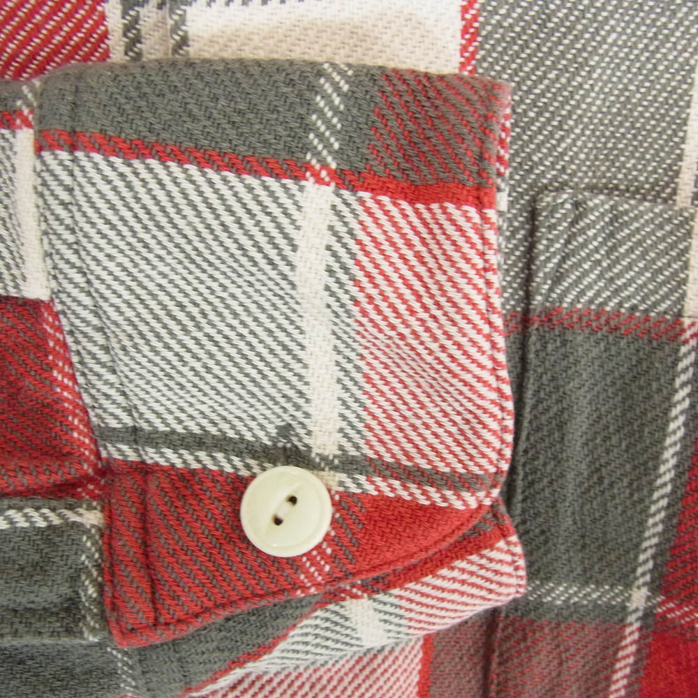TMT ティーエムティー 24SS TSH-S2403 HEAVY TWILL PLAID SHIRTS ネル チェック 長袖 シャツ レッド系 L【中古】